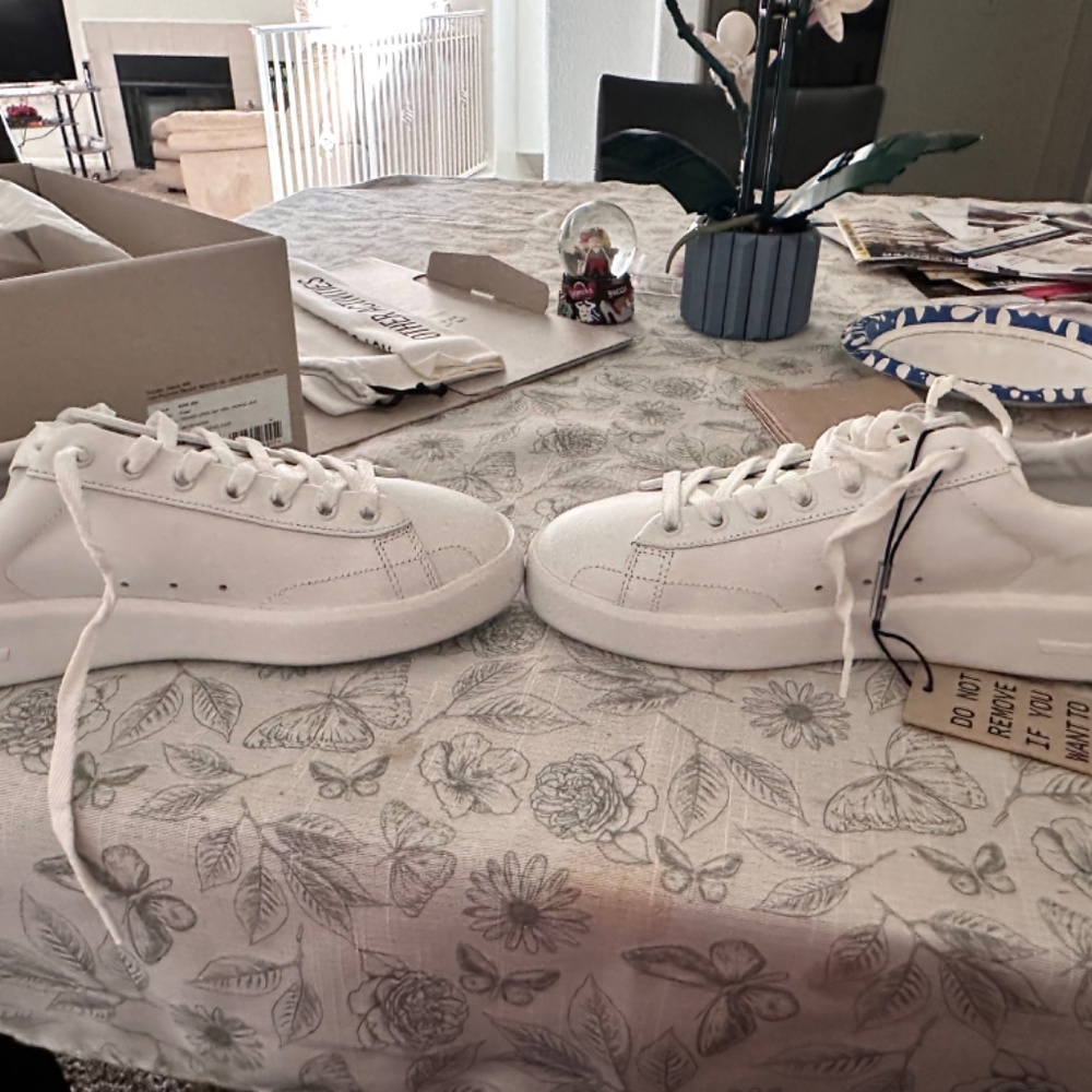 Golden goose Womens  Purestar in white leather w silver Swarovski crystal star - Picture 4 of 16
